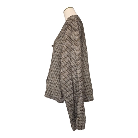 Flax by Jeanne Engelhart‎ Linen Jacket Top L Oversized Button Front Lagenlook - Picture 5 of 5